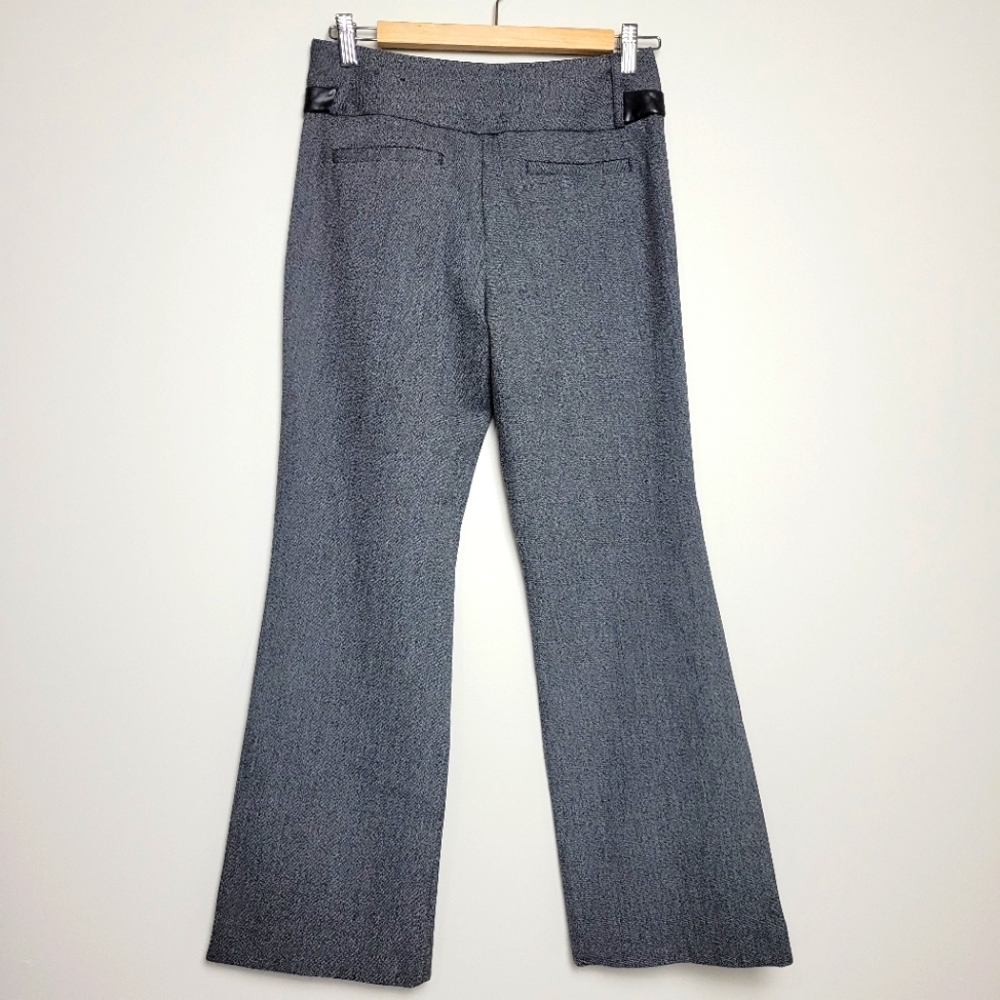 Express Tweed & Faux Leather Stretch Editor Bootcut Black Size 0 Pants